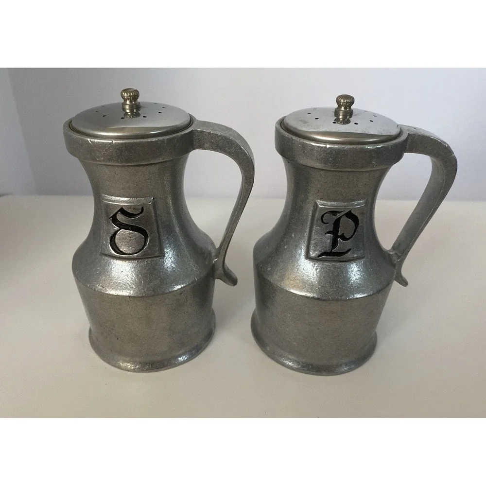 Benedict Proctor Salt and Pepper Shakers Vintage Pewter Collectible BNP USA